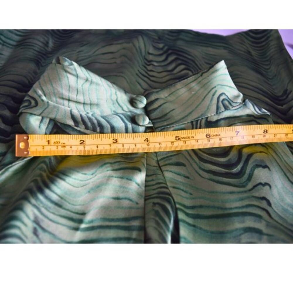 Santorelli silk sleeveless blouse green high neck Italy 40 size 4 NWT - Picture 10 of 11
